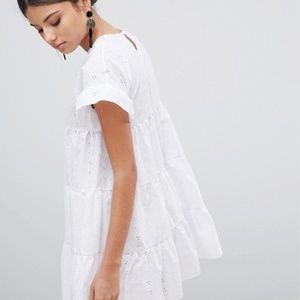 pretty little thing white smock dress